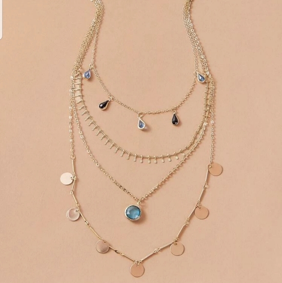 *Olive* Layered Stone Necklace - Picture 2 of 4